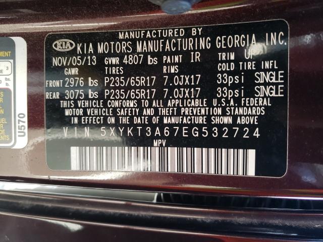 Photo 9 VIN: 5XYKT3A67EG532724 - KIA SORENTO 