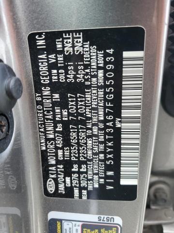 Photo 12 VIN: 5XYKT3A67FG550934 - KIA SORENTO LX 