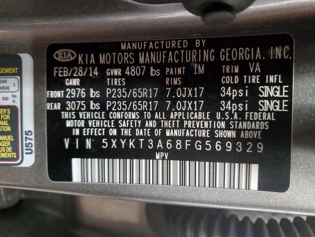 Photo 11 VIN: 5XYKT3A68FG569329 - KIA SORENTO 