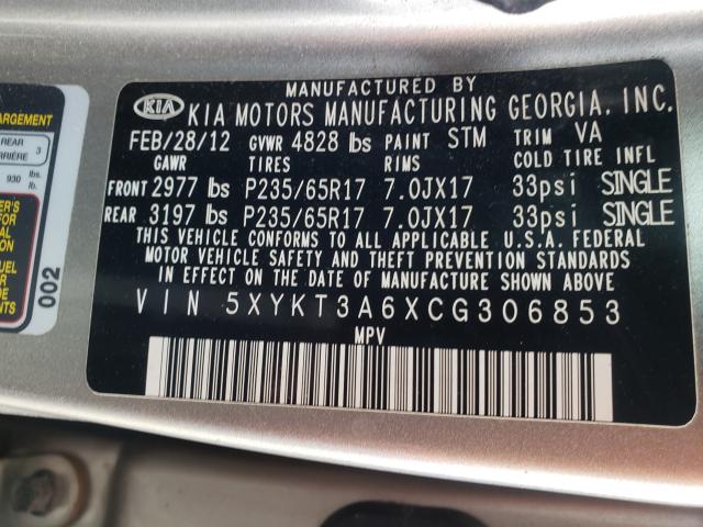 Photo 9 VIN: 5XYKT3A6XCG306853 - KIA SORENTO BA 