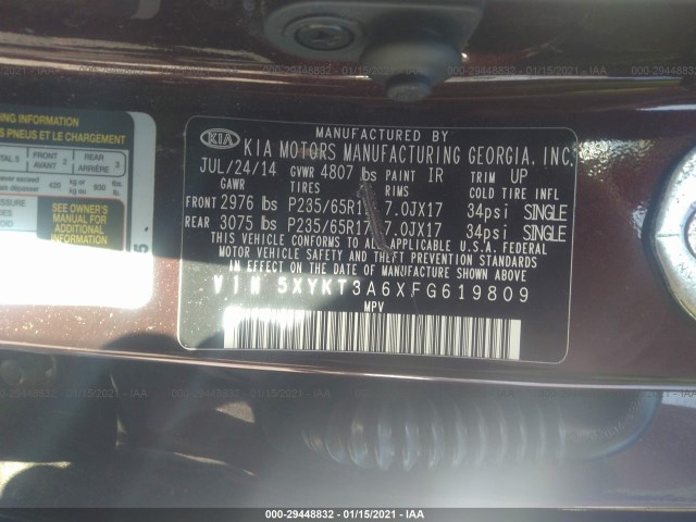 Photo 8 VIN: 5XYKT3A6XFG619809 - KIA SORENTO 