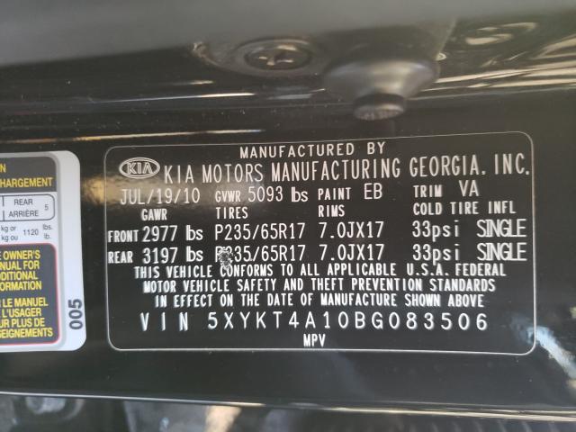 Photo 9 VIN: 5XYKT4A10BG083506 - KIA SORENTO BA 