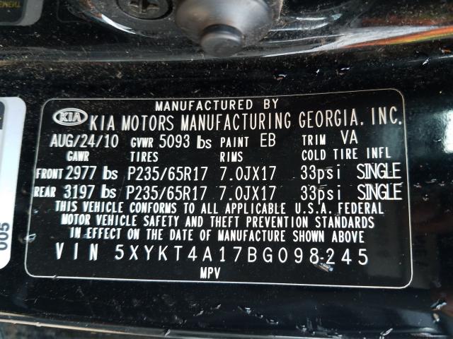 Photo 9 VIN: 5XYKT4A17BG098245 - KIA SORENTO BA 