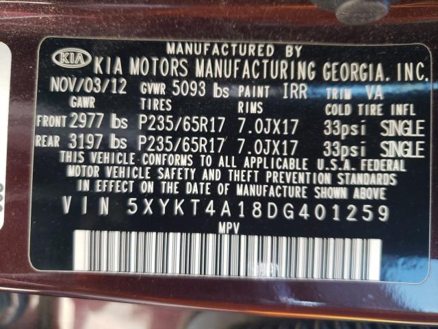 Photo 9 VIN: 5XYKT4A18DG401259 - KIA SORENTO LX 