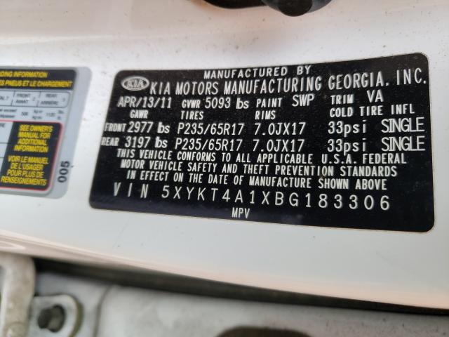 Photo 9 VIN: 5XYKT4A1XBG183306 - KIA SORENTO BA 