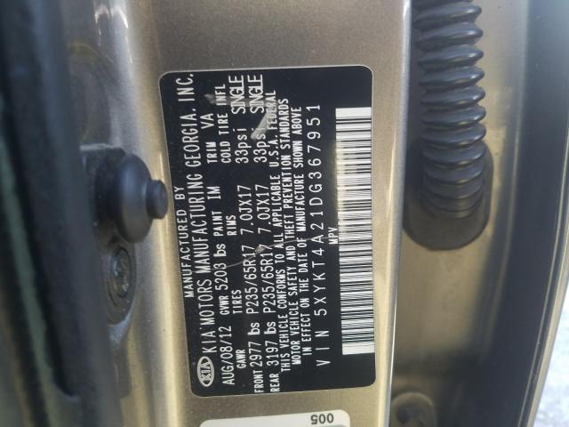 Photo 9 VIN: 5XYKT4A21DG367951 - KIA SORENTO LX 