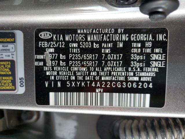 Photo 11 VIN: 5XYKT4A22CG306204 - KIA SORENTO BA 