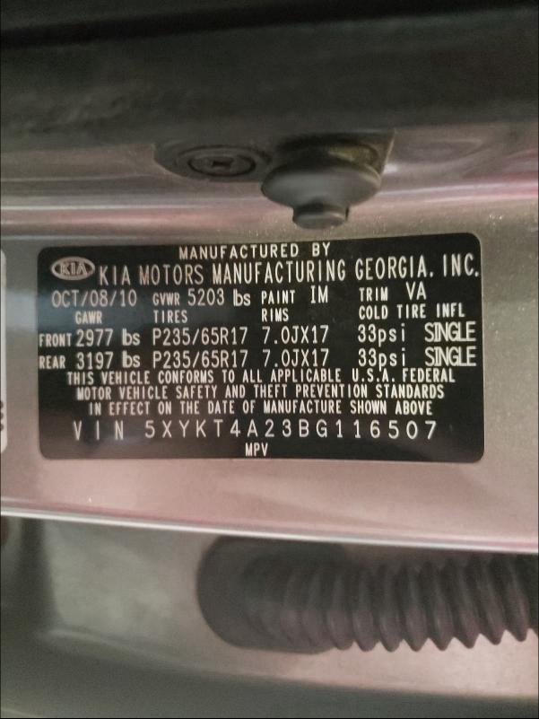 Photo 9 VIN: 5XYKT4A23BG116507 - KIA SORENTO BA 