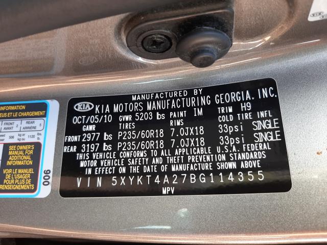 Photo 9 VIN: 5XYKT4A27BG114355 - KIA SORENTO BA 