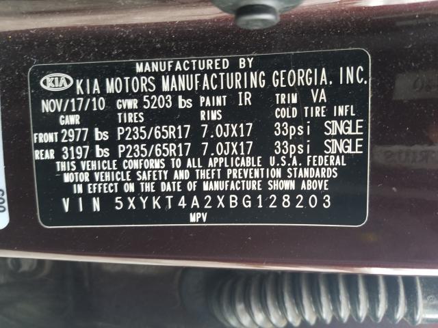 Photo 9 VIN: 5XYKT4A2XBG128203 - KIA SORENTO BA 