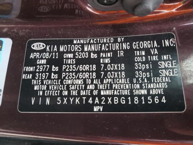 Photo 11 VIN: 5XYKT4A2XBG181564 - KIA SORENTO BA 