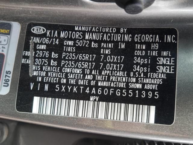 Photo 9 VIN: 5XYKT4A60FG551395 - KIA SORENTO LX 