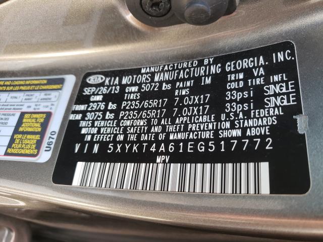 Photo 9 VIN: 5XYKT4A61EG517772 - KIA SORENTO 