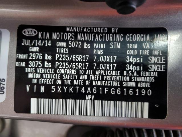 Photo 13 VIN: 5XYKT4A61FG616190 - KIA SORENTO LX 