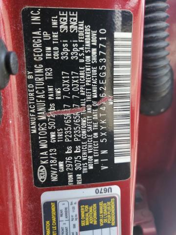 Photo 12 VIN: 5XYKT4A62EG537710 - KIA SORENTO 