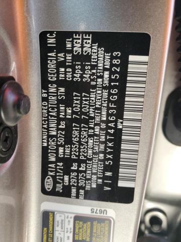 Photo 12 VIN: 5XYKT4A63FG615283 - KIA SORENTO LX 