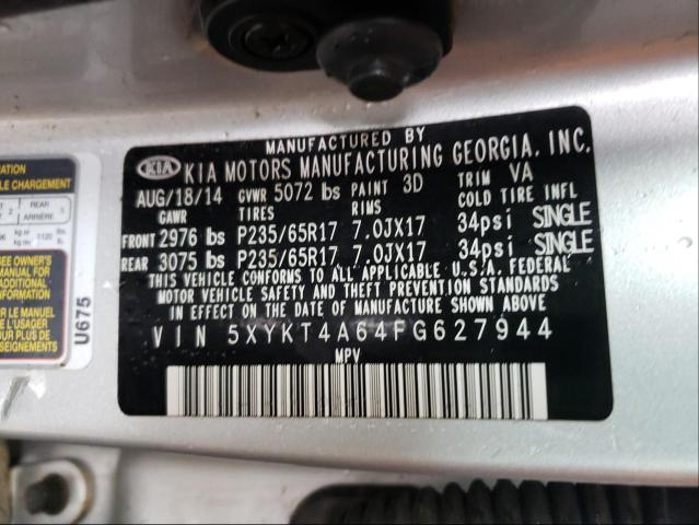 Photo 9 VIN: 5XYKT4A64FG627944 - KIA SORENTO LX 