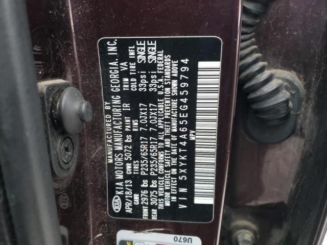 Photo 9 VIN: 5XYKT4A65EG459794 - KIA SORENTO LX 