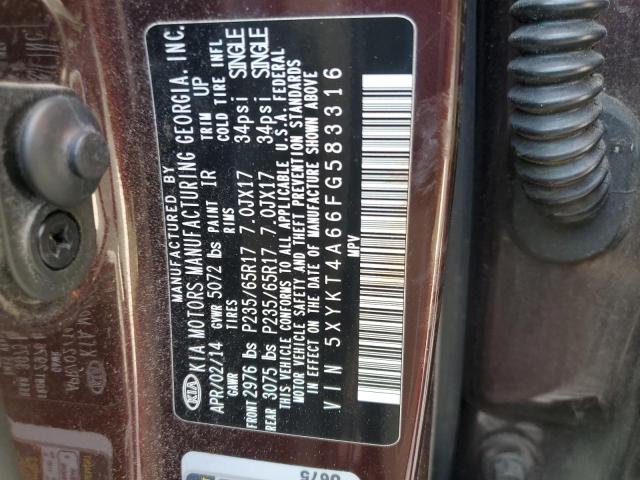 Photo 12 VIN: 5XYKT4A66FG583316 - KIA SORENTO LX 