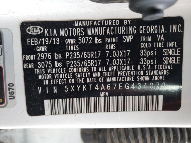 Photo 12 VIN: 5XYKT4A67EG434072 - KIA SORENTO LX 