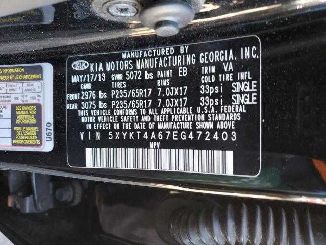 Photo 12 VIN: 5XYKT4A67EG472403 - KIA SORENTO LX 