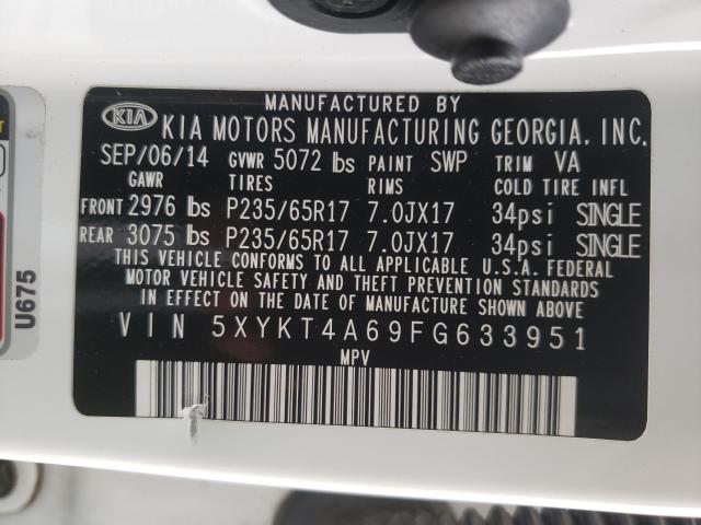 Photo 9 VIN: 5XYKT4A69FG633951 - KIA SORENTO LX 