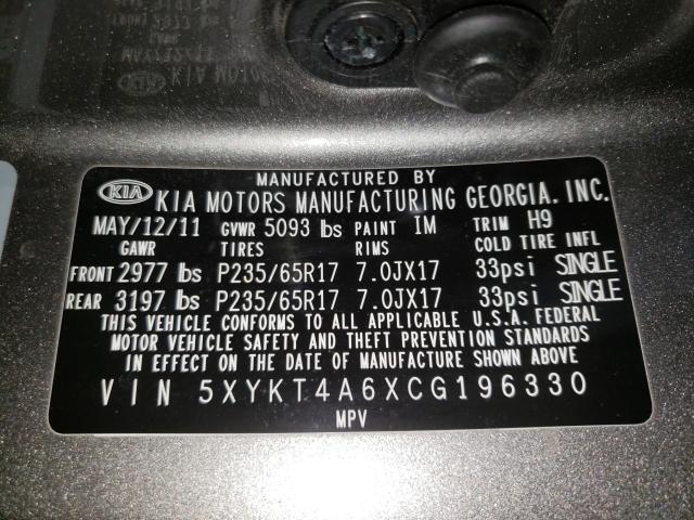 Photo 9 VIN: 5XYKT4A6XCG196330 - KIA SORENTO BA 