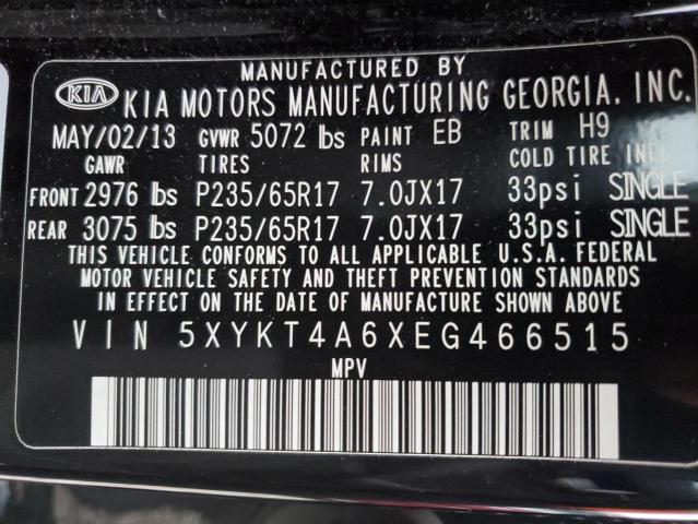 Photo 12 VIN: 5XYKT4A6XEG466515 - KIA SORENTO 