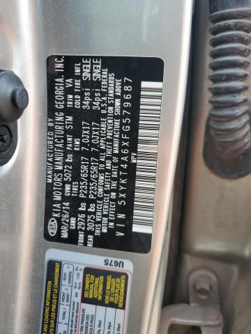 Photo 12 VIN: 5XYKT4A6XFG579687 - KIA SORENTO 