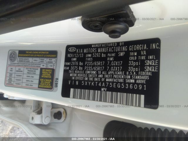 Photo 8 VIN: 5XYKT4A75EG536091 - KIA SORENTO 