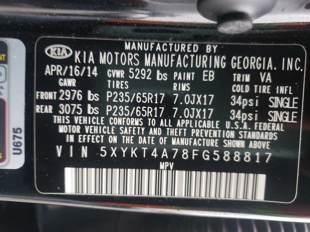 Photo 9 VIN: 5XYKT4A78FG588817 - KIA SORENTO LX 