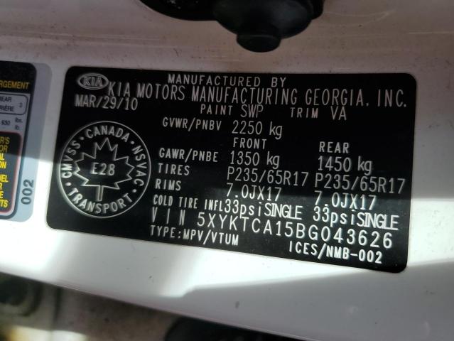 Photo 12 VIN: 5XYKTCA15BG043626 - KIA SORENTO BA 