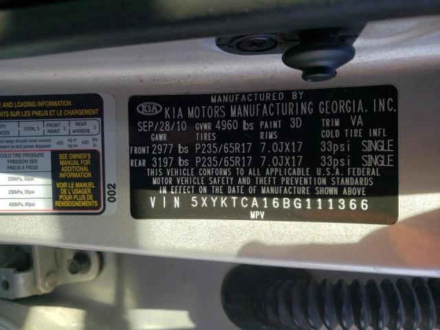 Photo 9 VIN: 5XYKTCA16BG111366 - KIA SORENTO BA 