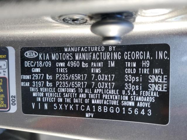 Photo 11 VIN: 5XYKTCA18BG015643 - KIA SORENTO BA 