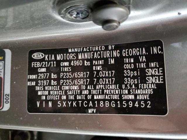 Photo 12 VIN: 5XYKTCA18BG159452 - KIA SORENTO 