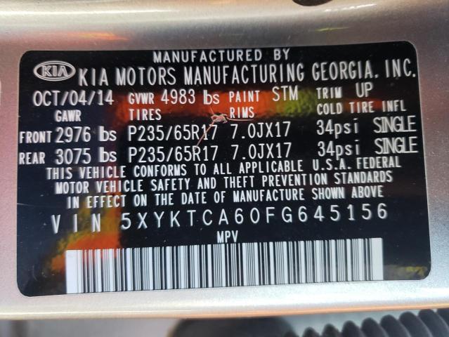 Photo 9 VIN: 5XYKTCA60FG645156 - KIA SORENTO LX 