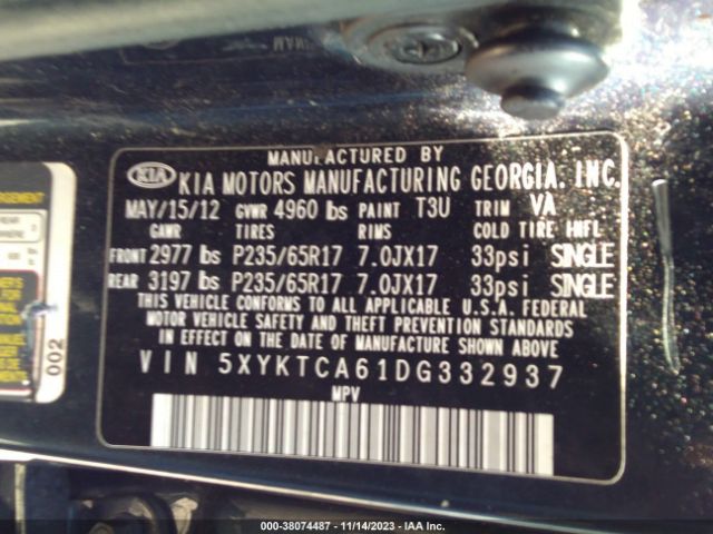 Photo 8 VIN: 5XYKTCA61DG332937 - KIA SORENTO 