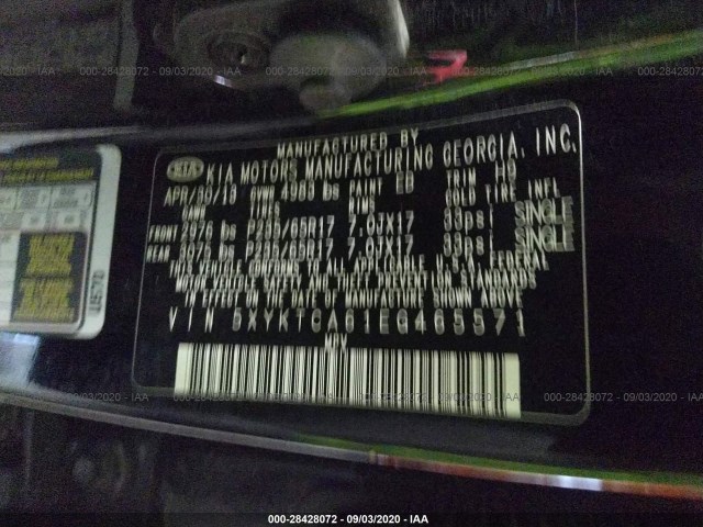 Photo 8 VIN: 5XYKTCA61EG465571 - KIA SORENTO 