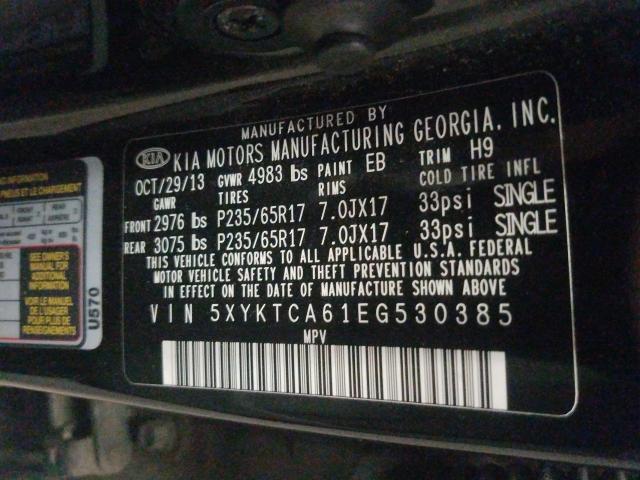 Photo 9 VIN: 5XYKTCA61EG530385 - KIA SORENTO LX 