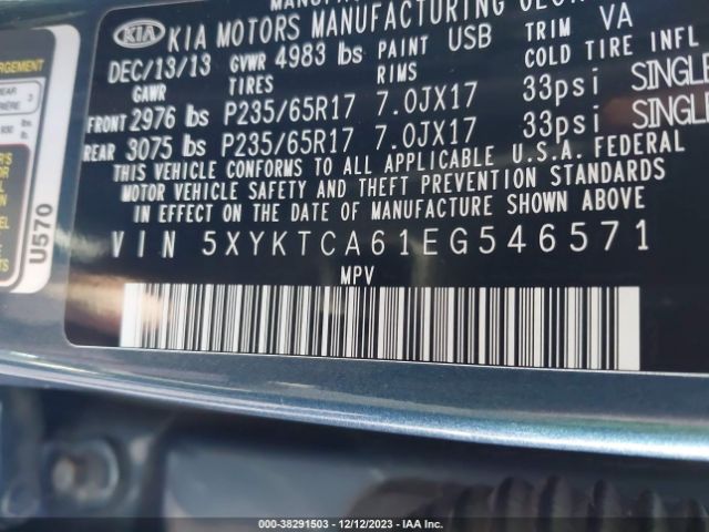 Photo 8 VIN: 5XYKTCA61EG546571 - KIA SORENTO 