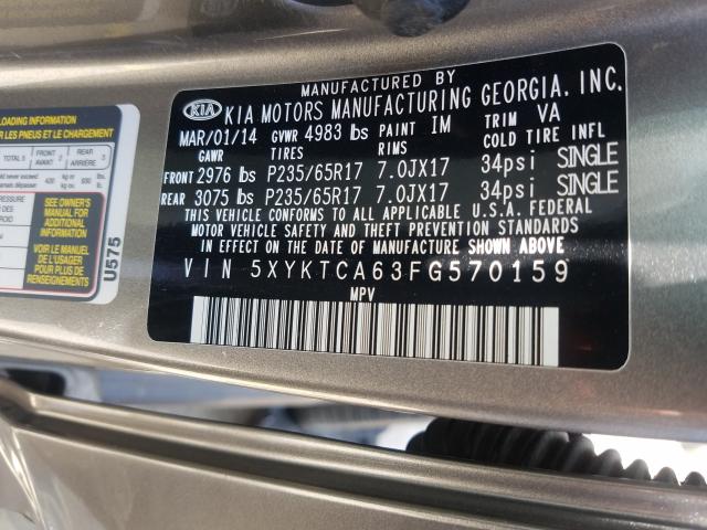 Photo 9 VIN: 5XYKTCA63FG570159 - KIA SORENTO LX 