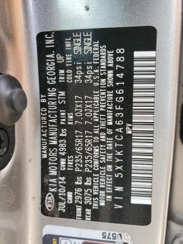 Photo 13 VIN: 5XYKTCA63FG614788 - KIA SORENTO LX 