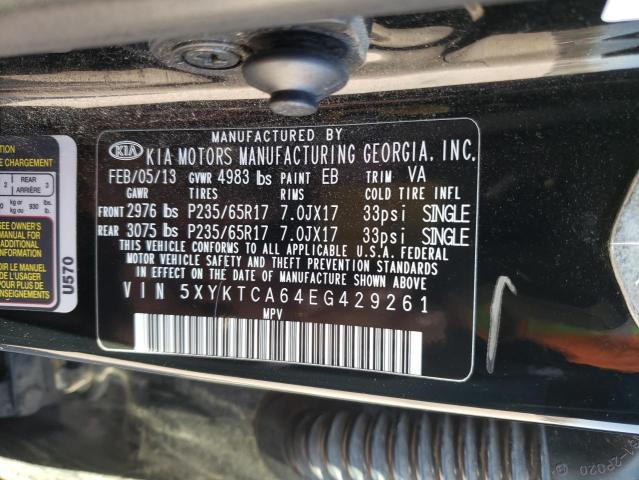 Photo 9 VIN: 5XYKTCA64EG429261 - KIA SORENTO LX 