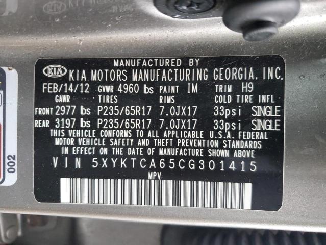 Photo 13 VIN: 5XYKTCA65CG301415 - KIA SORENTO BA 