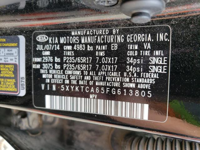 Photo 12 VIN: 5XYKTCA65FG613805 - KIA SORENTO LX 