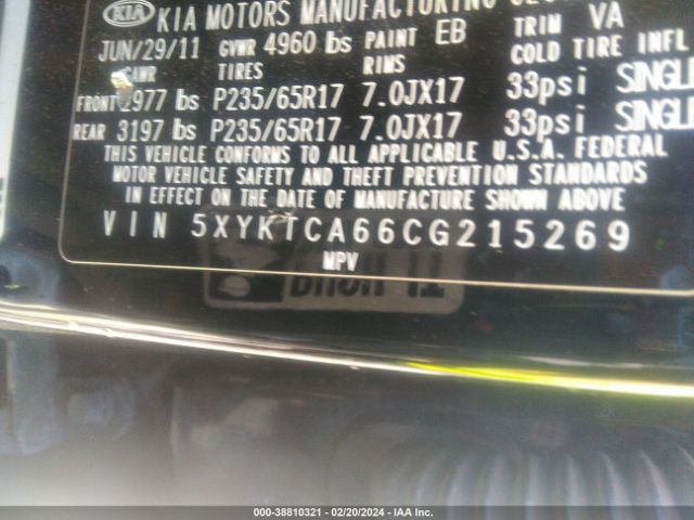 Photo 8 VIN: 5XYKTCA66CG215269 - KIA SORENTO 