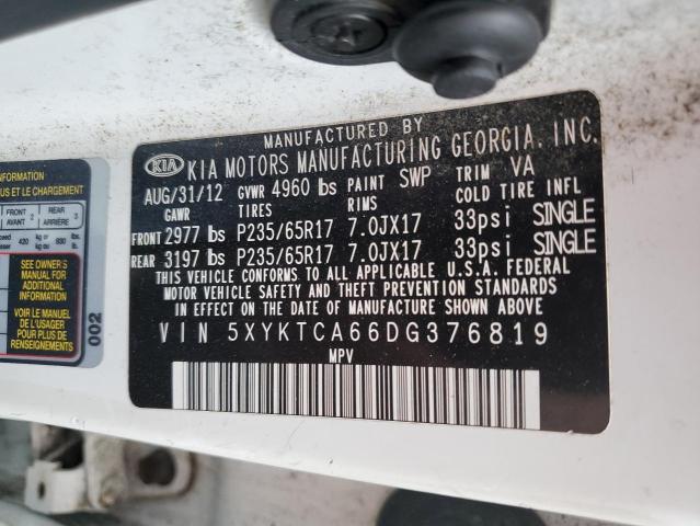 Photo 12 VIN: 5XYKTCA66DG376819 - KIA SORENTO 