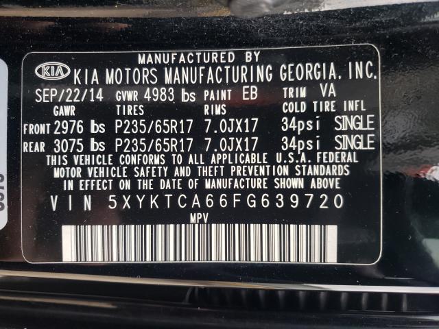 Photo 9 VIN: 5XYKTCA66FG639720 - KIA SORENTO LX 