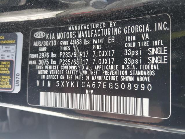 Photo 12 VIN: 5XYKTCA67EG508990 - KIA SORENTO 