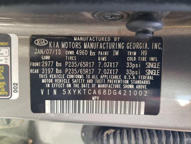 Photo 12 VIN: 5XYKTCA68DG421002 - KIA SORENTO LX 